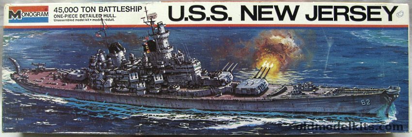 Monogram 1/600 USS New Jersey BB62 Battleship, 3001 plastic model kit